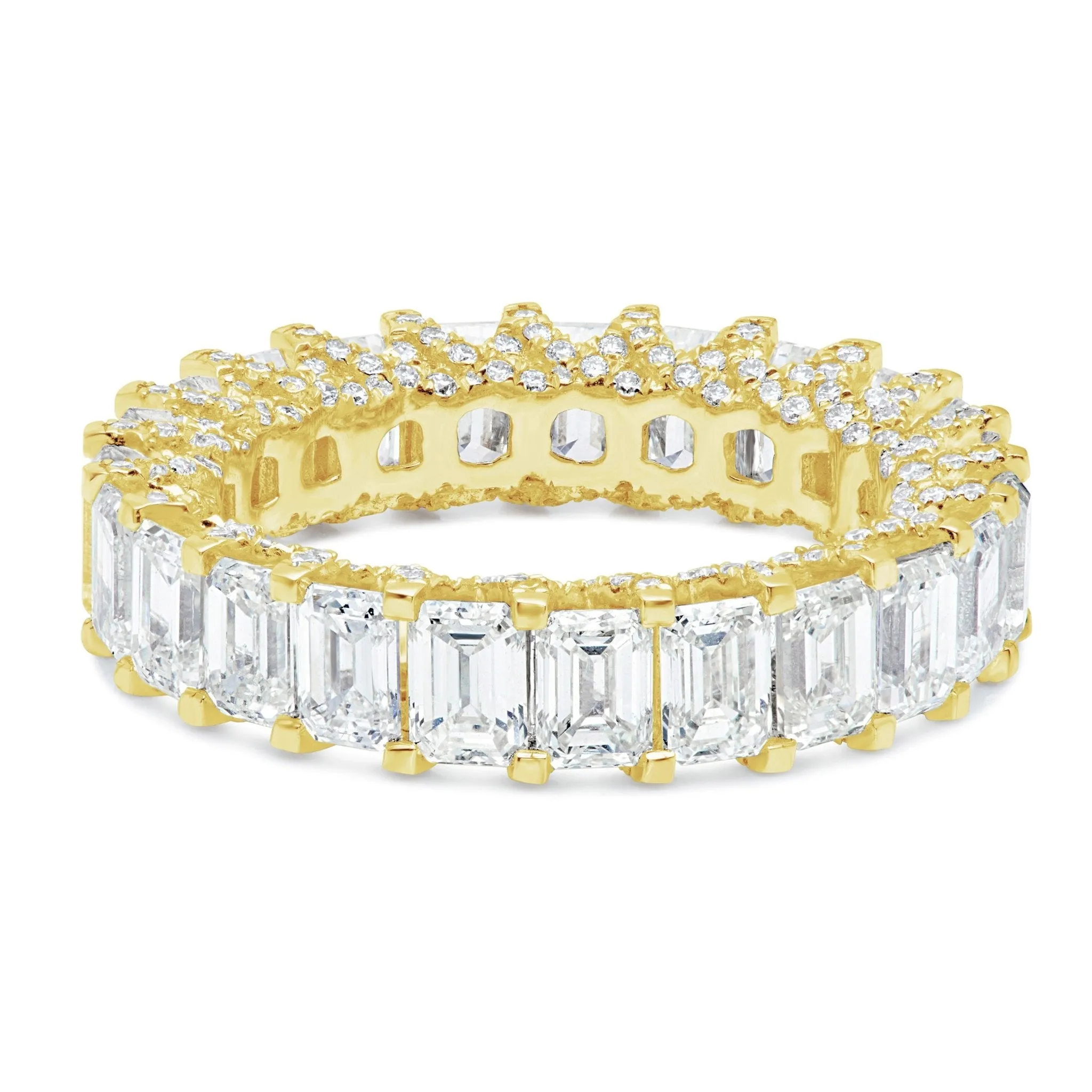 14K Gold 5.65ct VVS Emerald Diamond Eternity Band