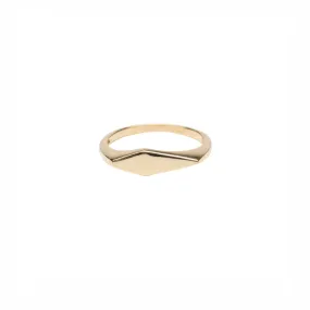 14k Gold Diamond Shaped Signet Ring