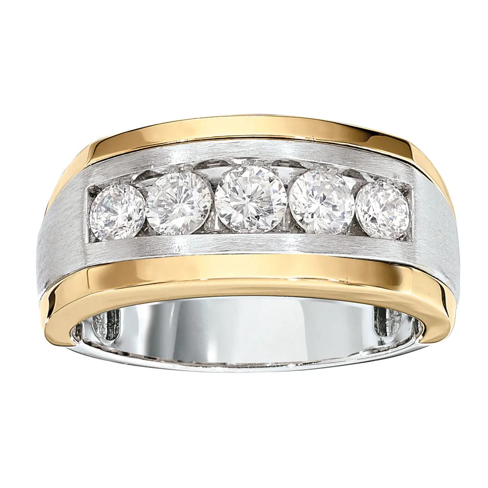 14K Men's Two-Tone Diamond Wedding Band