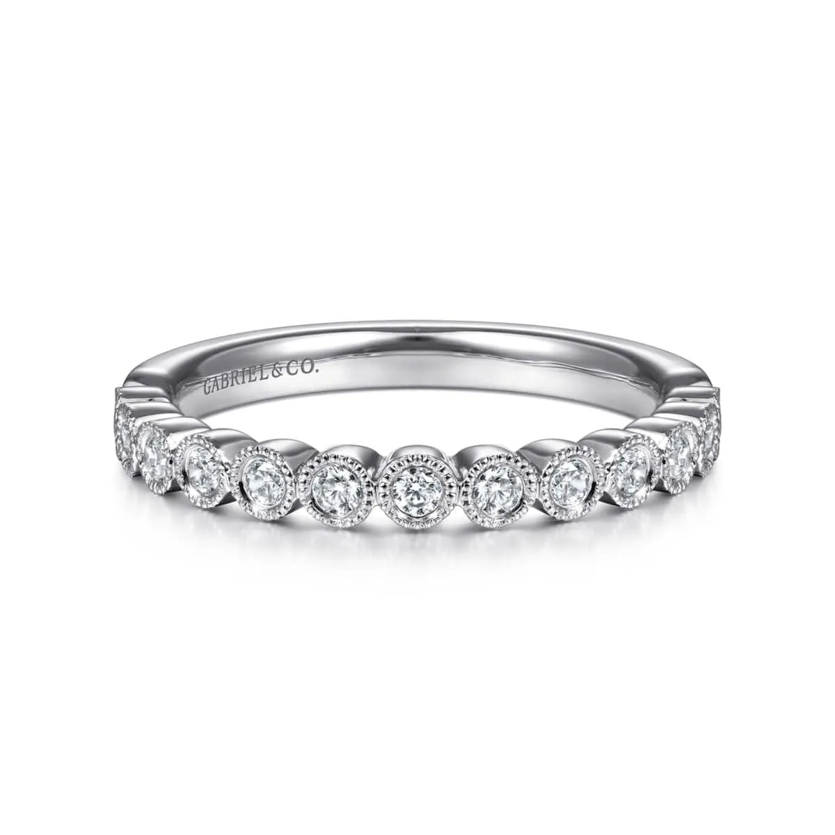 14K White Gold Diamond Stackable Ring - LR51755W45JJ