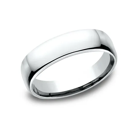 14K White Gold Men's Wedding Band with Heavy Fit