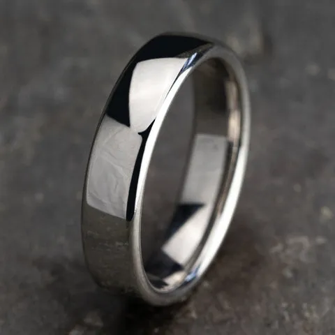 14K White Gold Men's Wedding Band with Heavy Fit