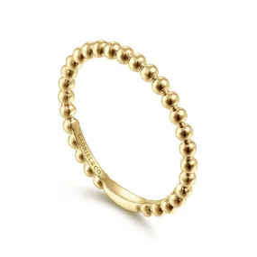 14K Yellow Gold Bujukan Beaded Stackable Ring - LR51172Y4JJJ