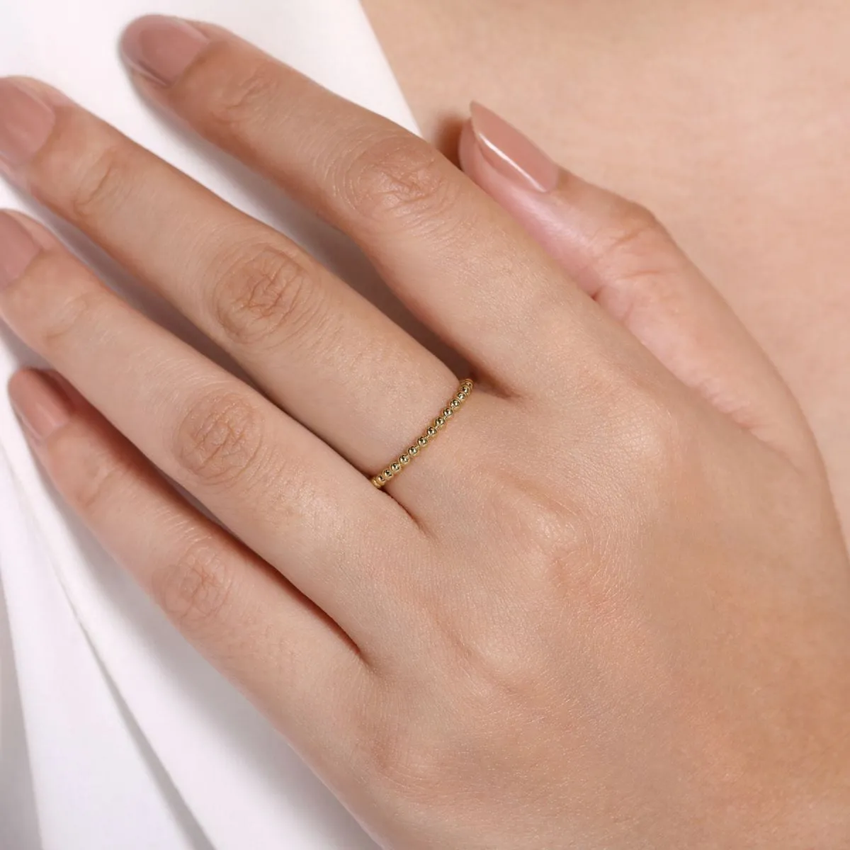 14K Yellow Gold Bujukan Beaded Stackable Ring - LR51172Y4JJJ