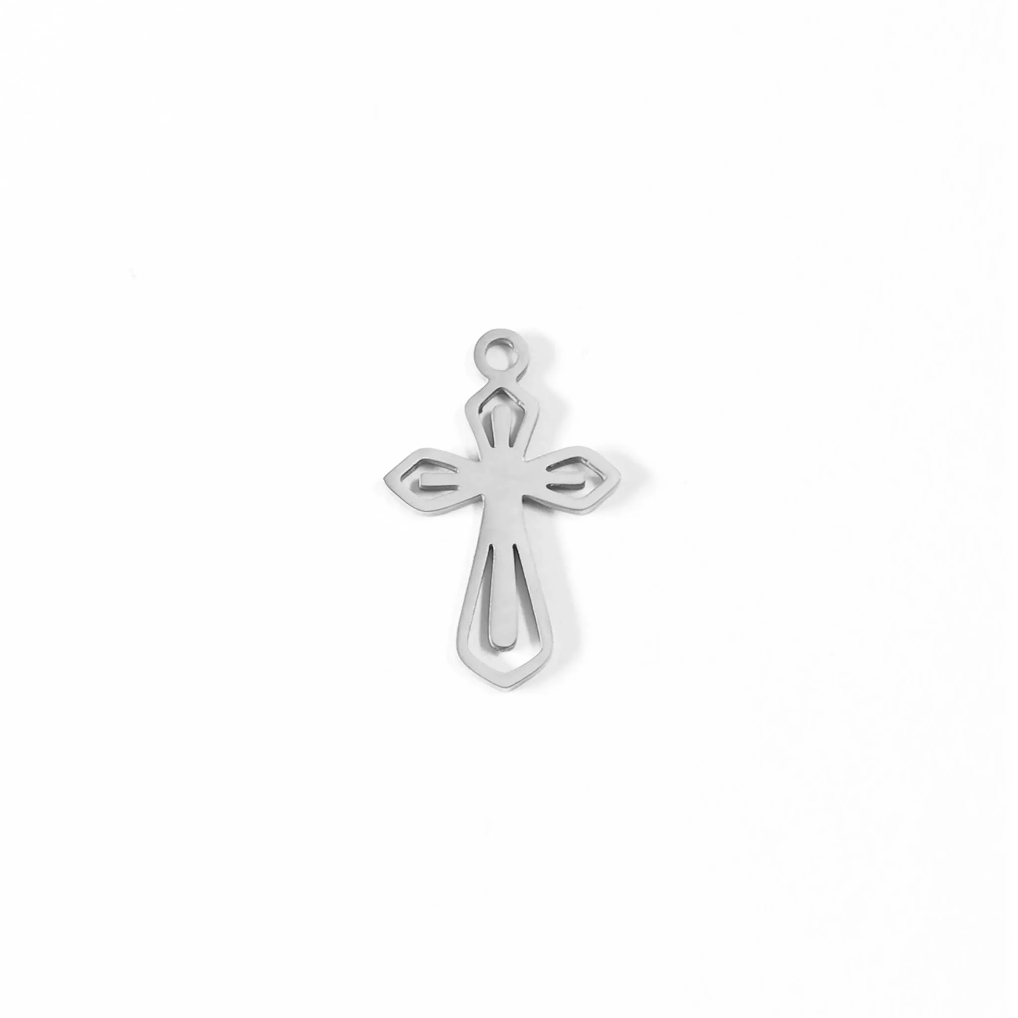 18K Gold PVD Stainless Steel Pointed Cross Charm / PDL0047