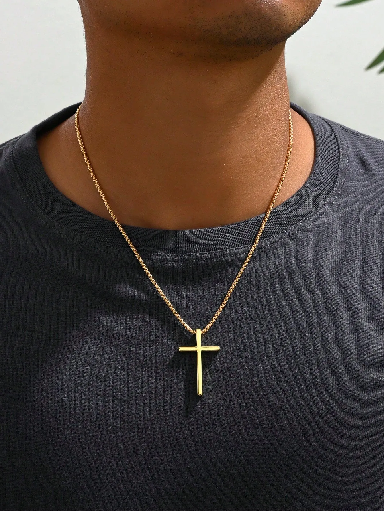 1pc Cross Charm Necklace Stainless Steel Jewelry for Men Jewelry for Men Jewelry