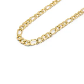 22 Inch Stainless Steel PVD Gold Figaro Chain