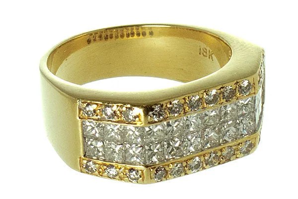 3.50 ct Princess & Round Diamond Band Ring