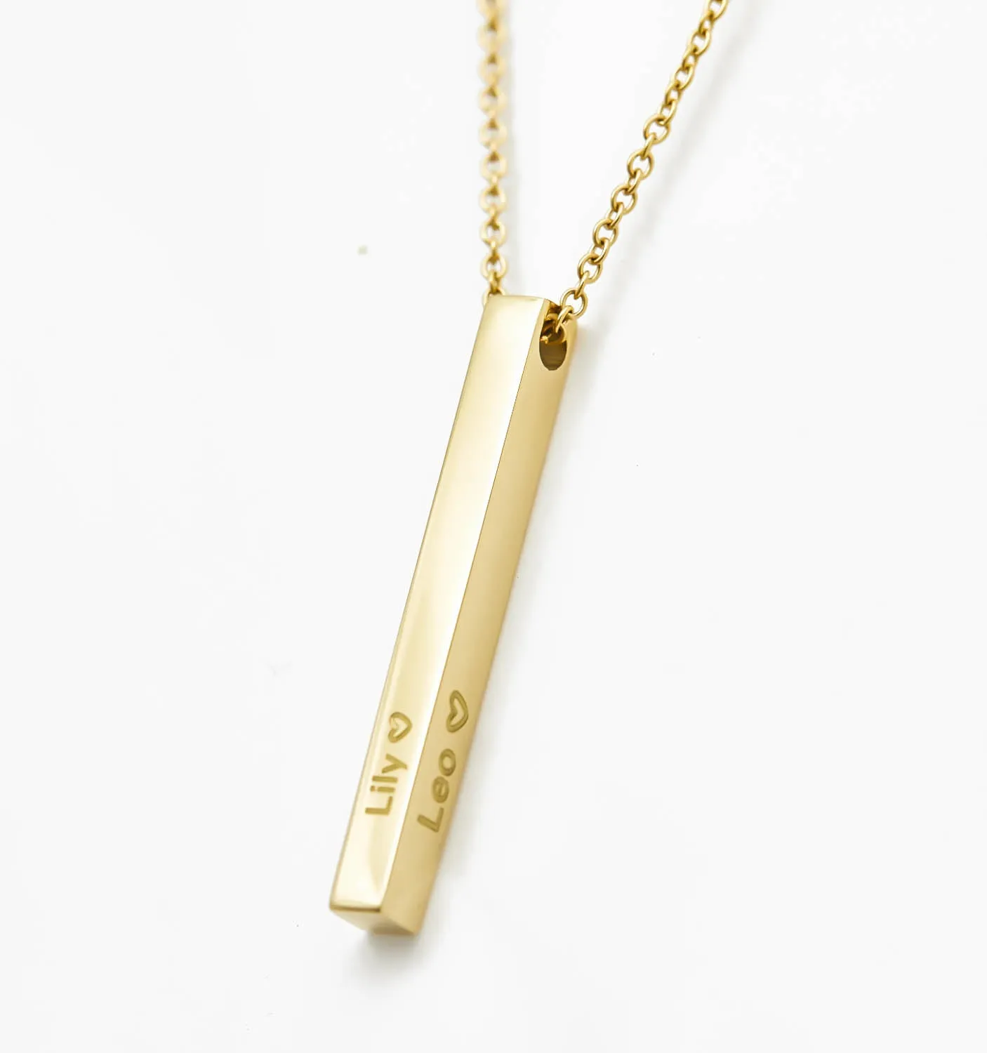 4D Bar Pendant Necklace