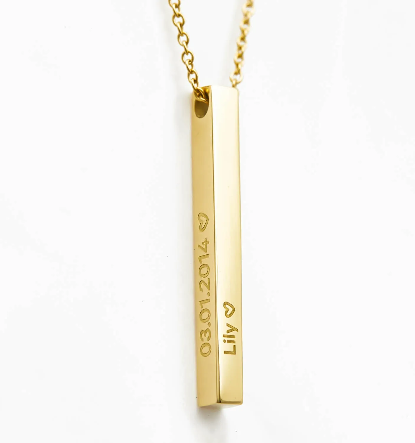 4D Bar Pendant Necklace