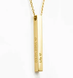 4D Bar Pendant Necklace