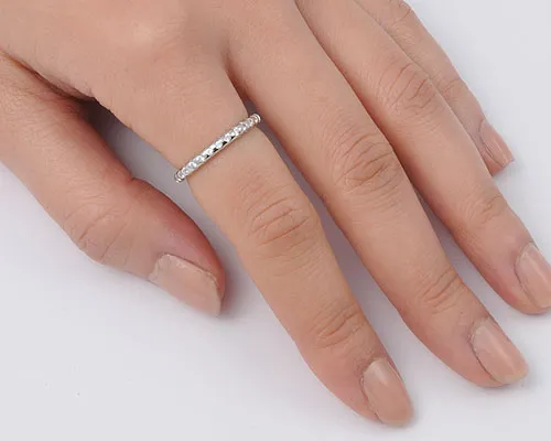 925 Sterling Silver CZ Eternity Ring - 2mm