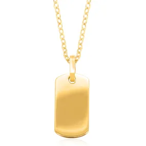 9ct Yellow Gold Dog Tag Charm