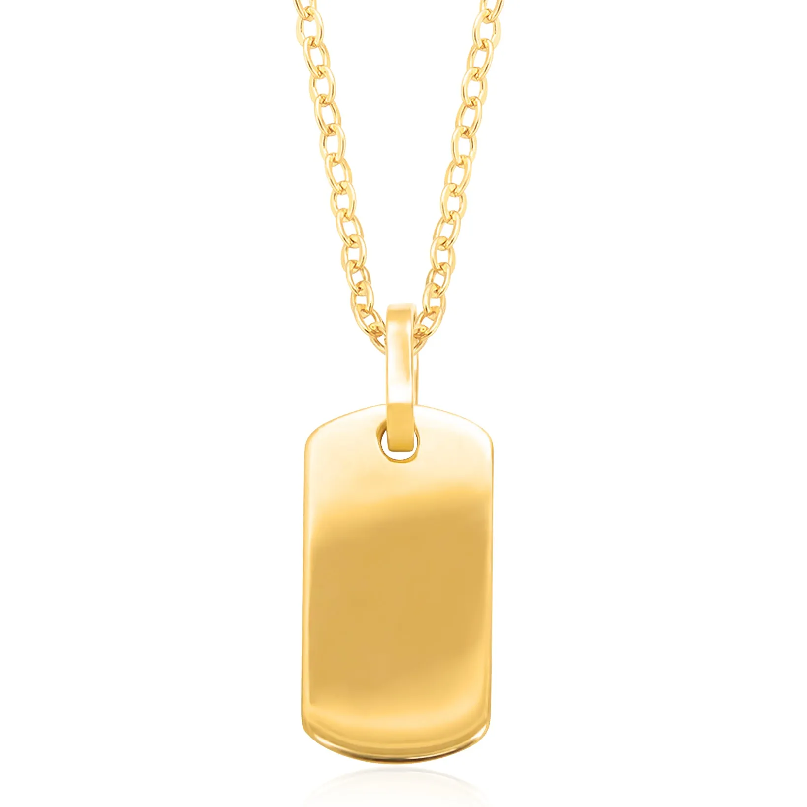 9ct Yellow Gold Dog Tag Charm