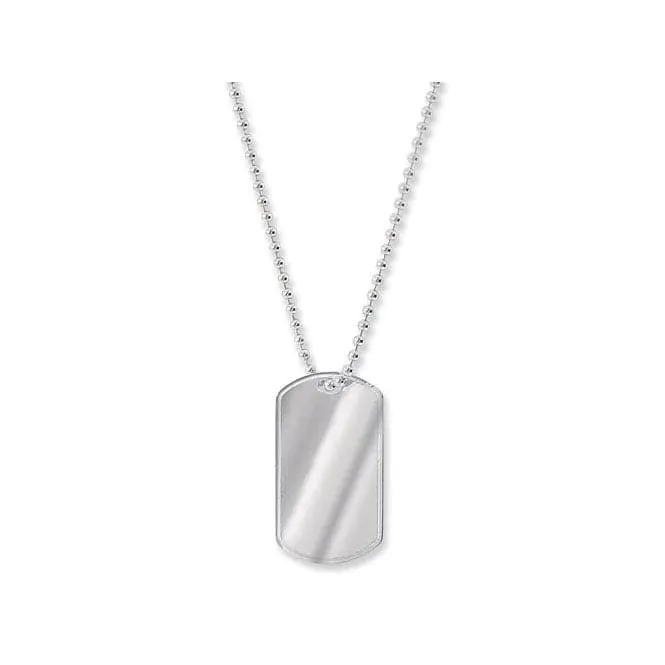 Acotis Silver Chain Double Dog Tag & Bead G3023 A