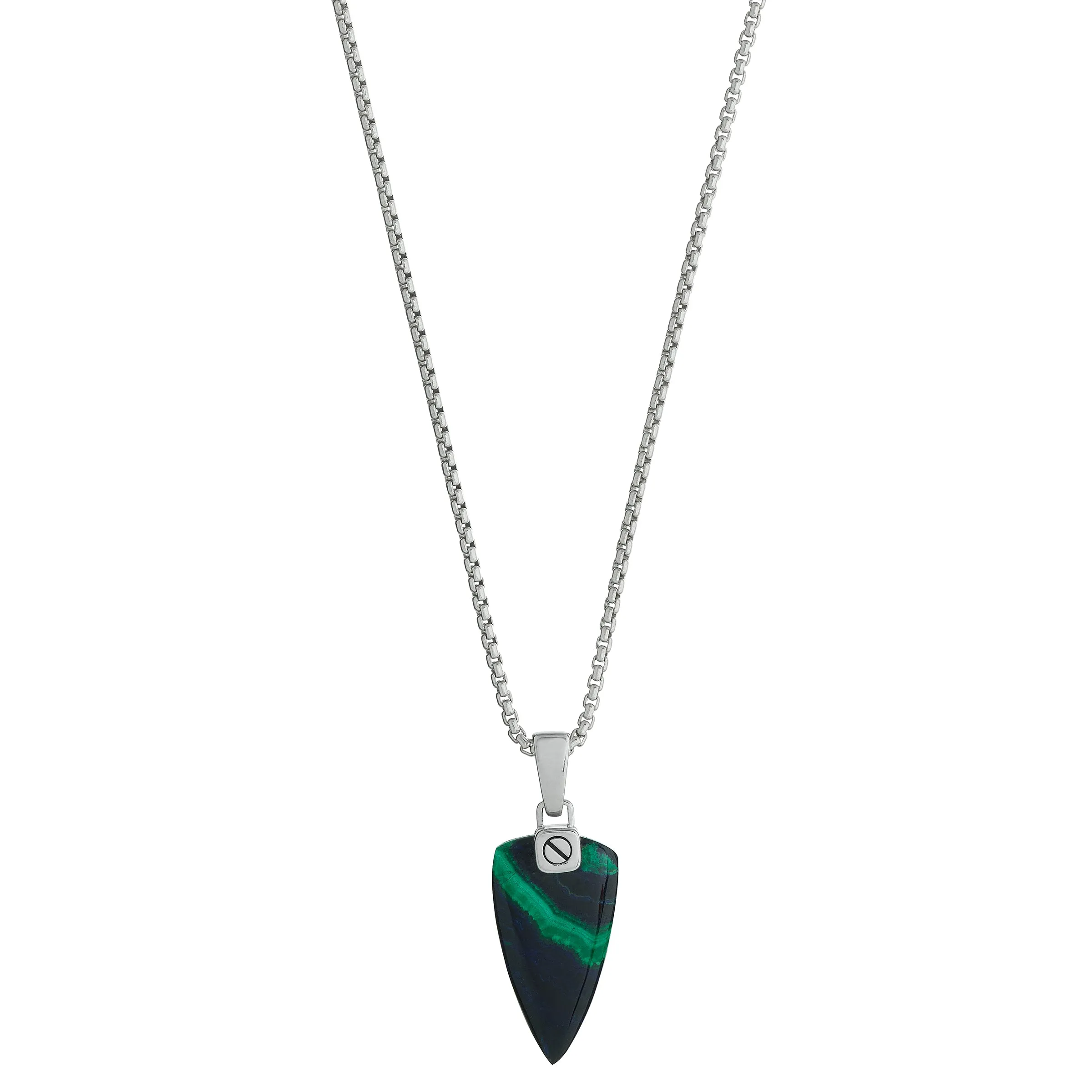 Azurite Malachite Arrow Pendant Necklace