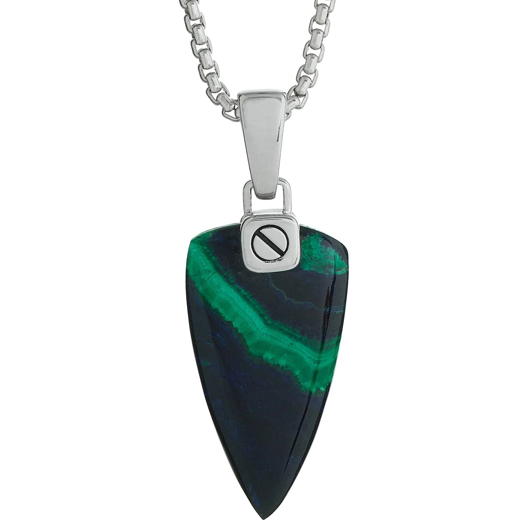 Azurite Malachite Arrow Pendant Necklace