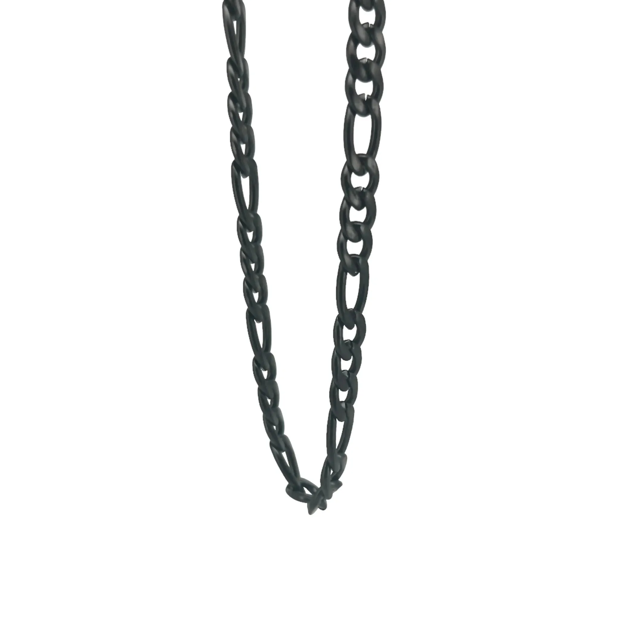 Benjamin Stainless Steel Figaro Chain Necklace