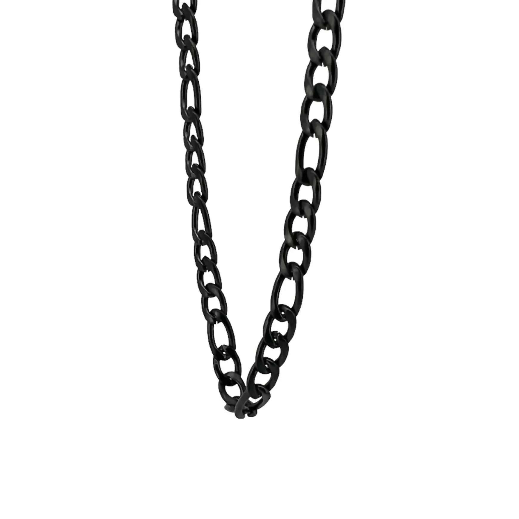 Benjamin Stainless Steel Figaro Chain Necklace