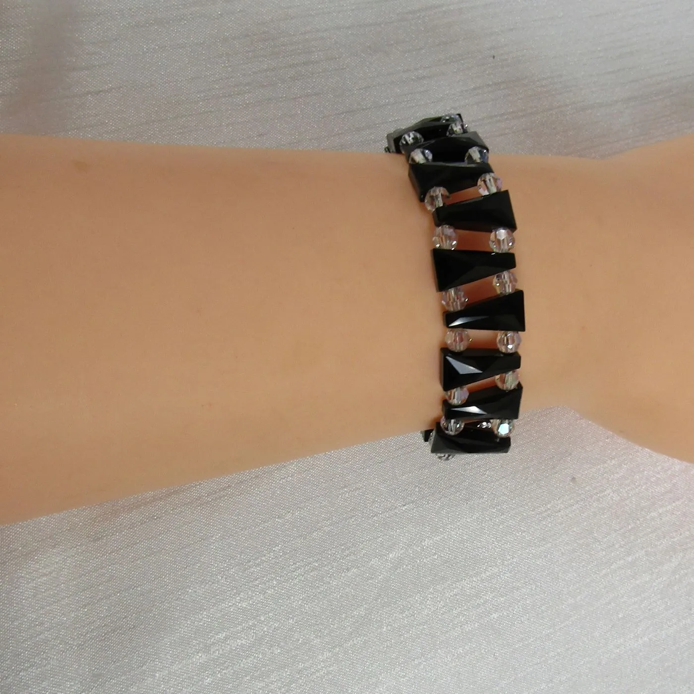 Black  Crystal  Cuff Bracelet