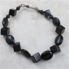 Black Onyx Cube Bracelet for a Man