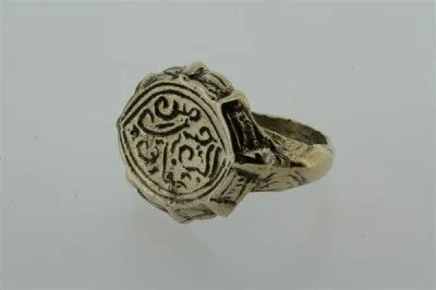 Bronze 8 Point Oval Seal/Signet Ring