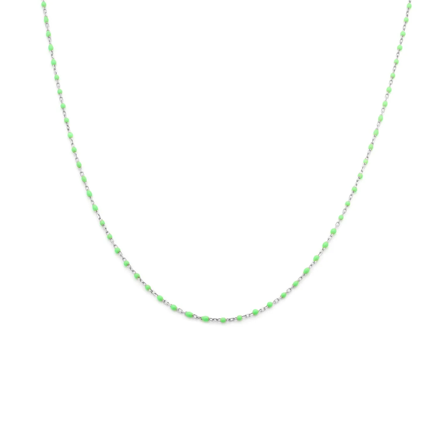 Candy Chain Necklace | Lime & Silver