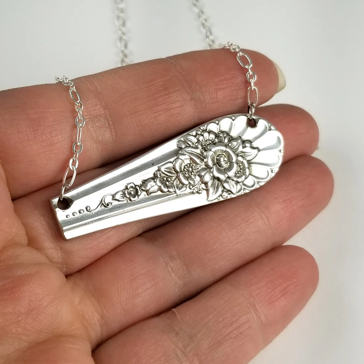 Chunky Rogers Jubilee Spoon Bar Necklace