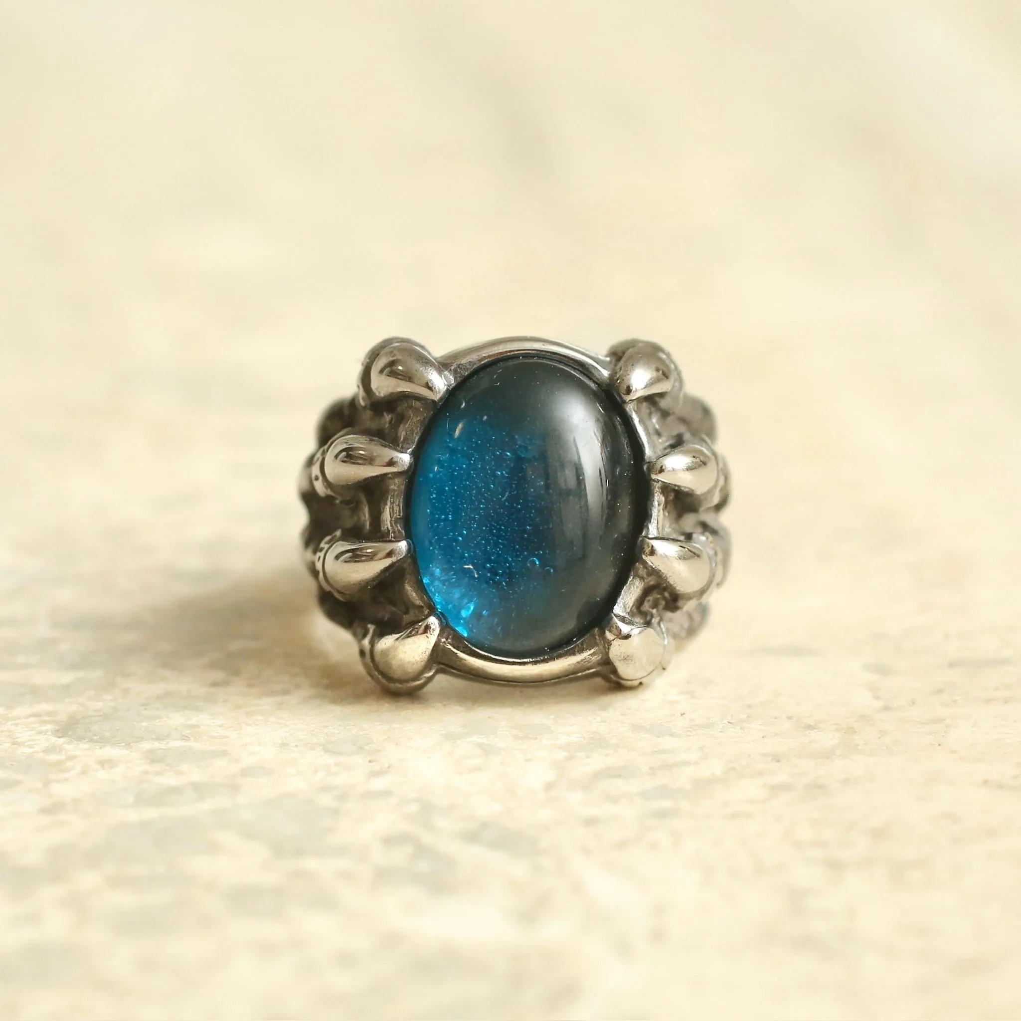 Claws with Blue Stone Ring