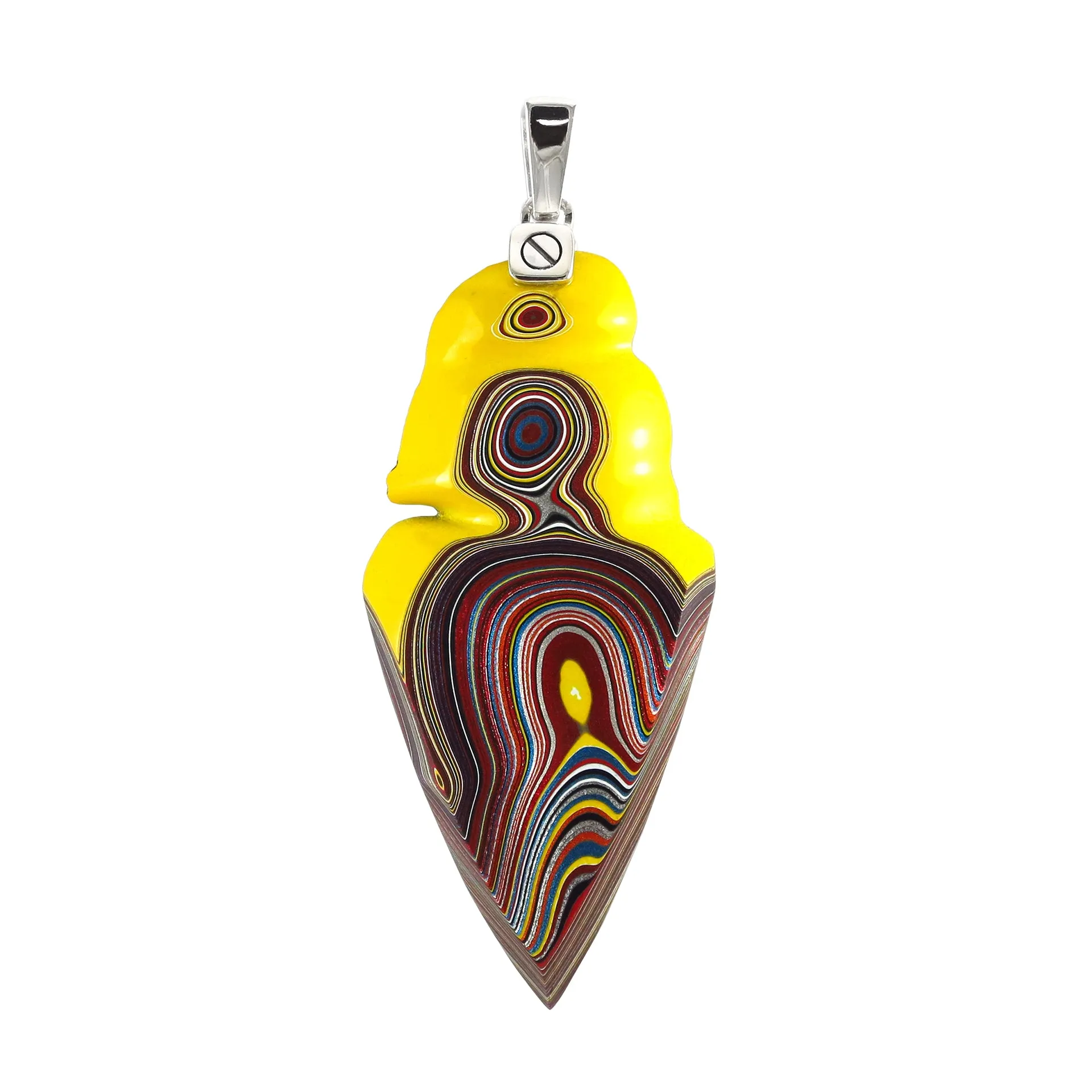 Corvette Fordite Sterling Silver Pendant I Jan Leslie