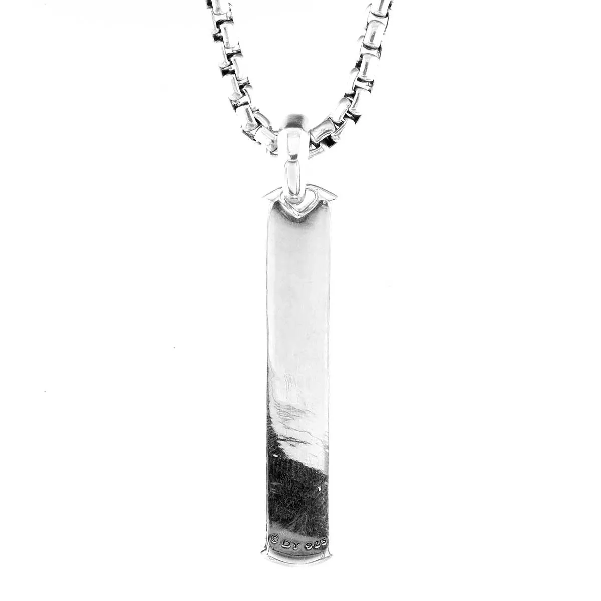 David Yurman Pave Dog Tag with Black Diamonds