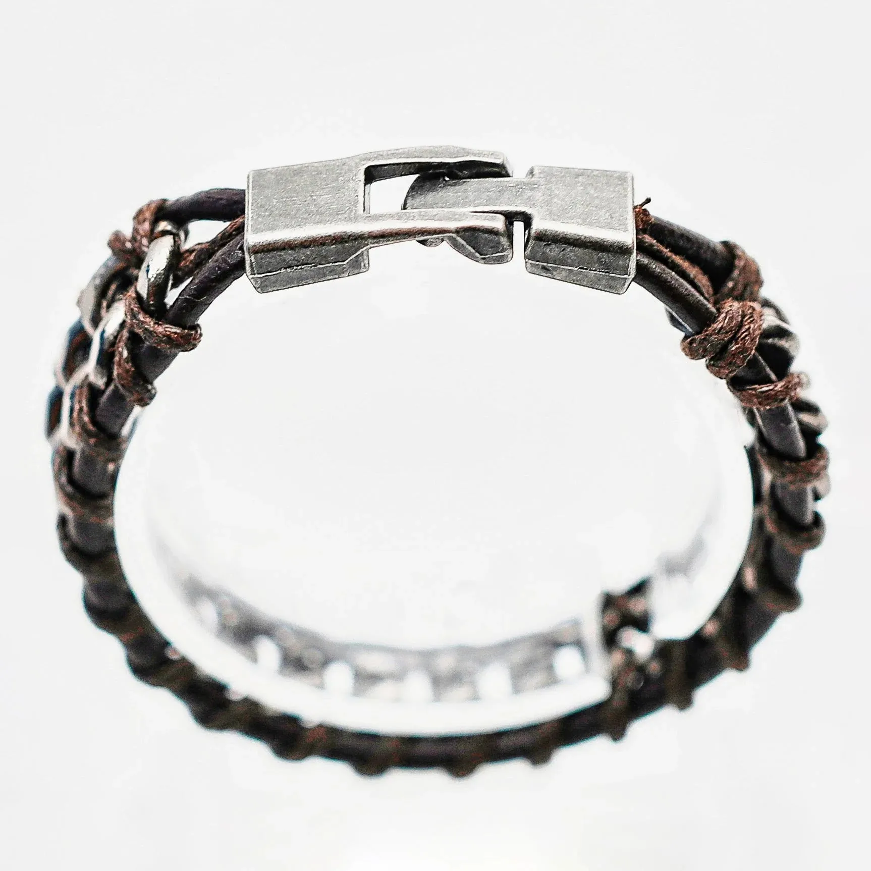 Denby Knitted Leather & Stainless Steel Bracelet