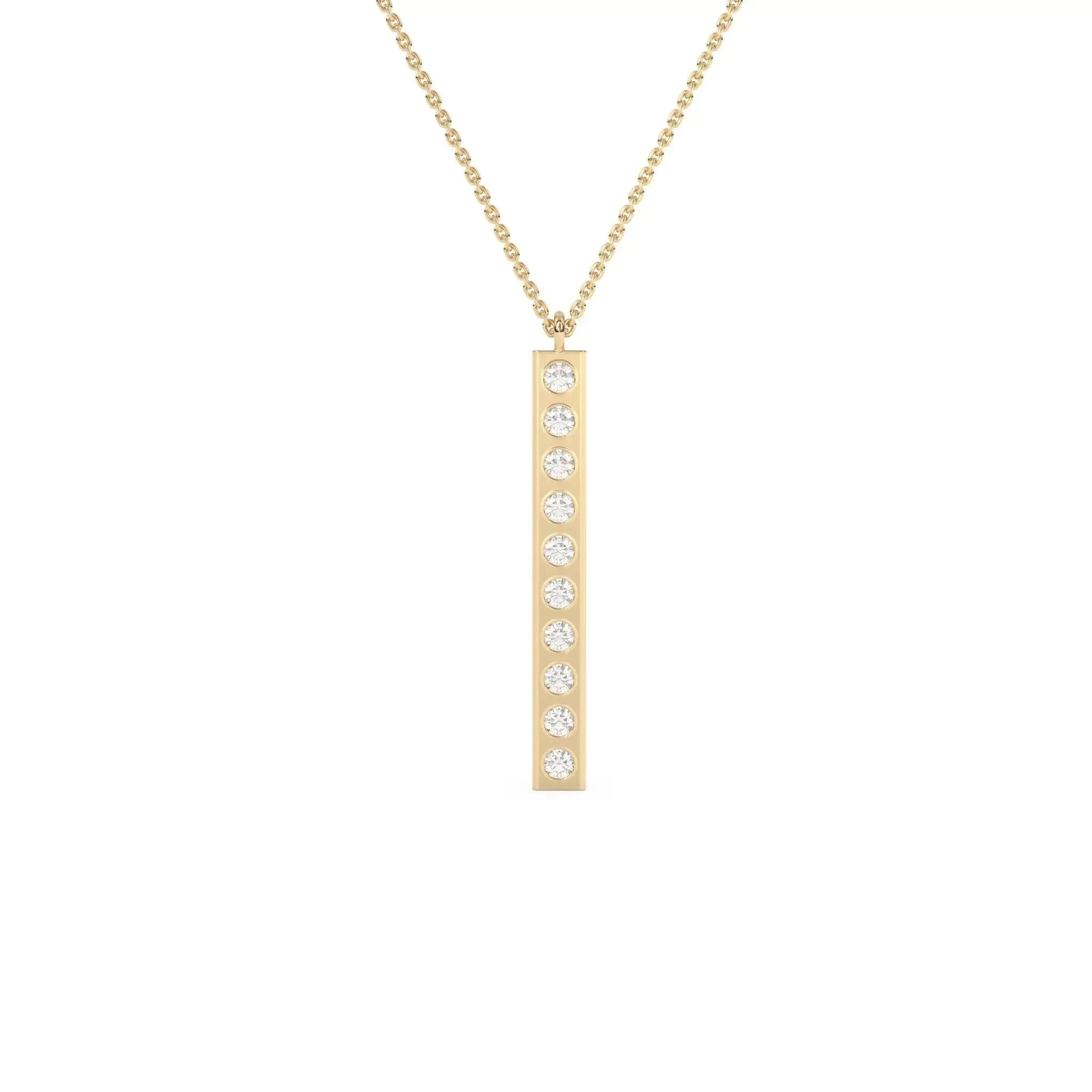 Diamond Gold Bar Pendant