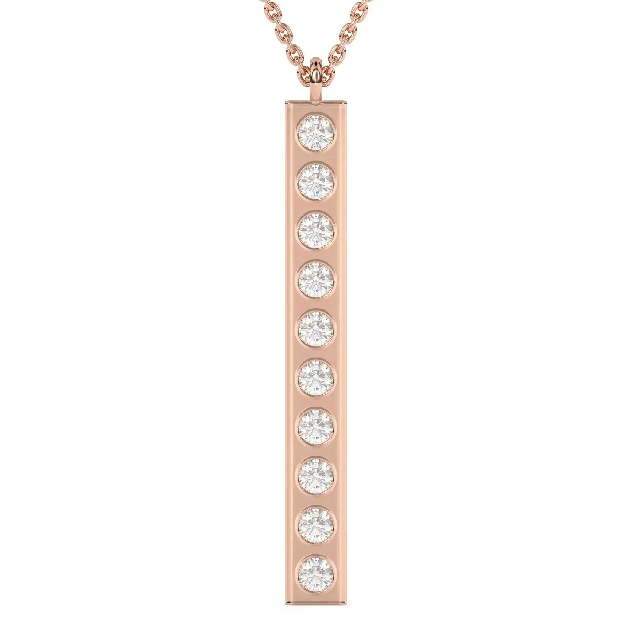 Diamond Gold Bar Pendant