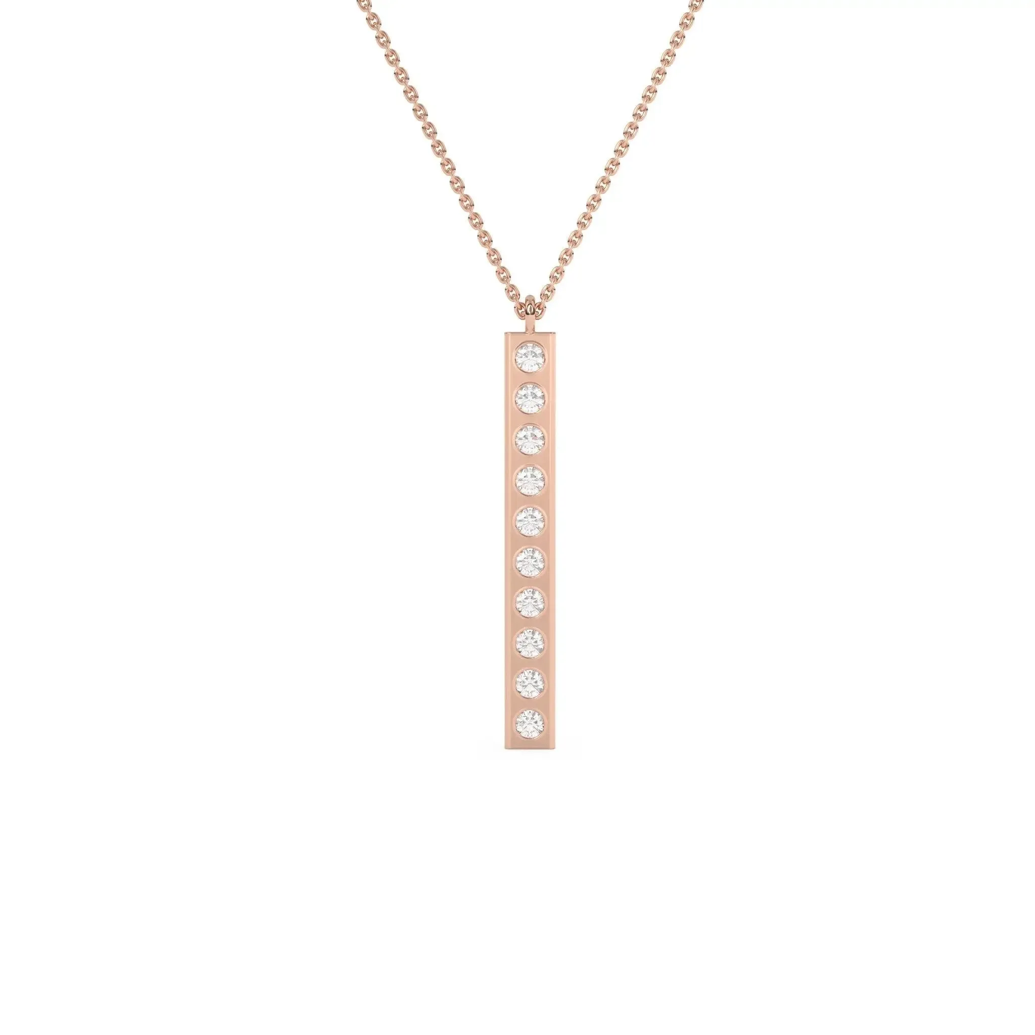 Diamond Gold Bar Pendant