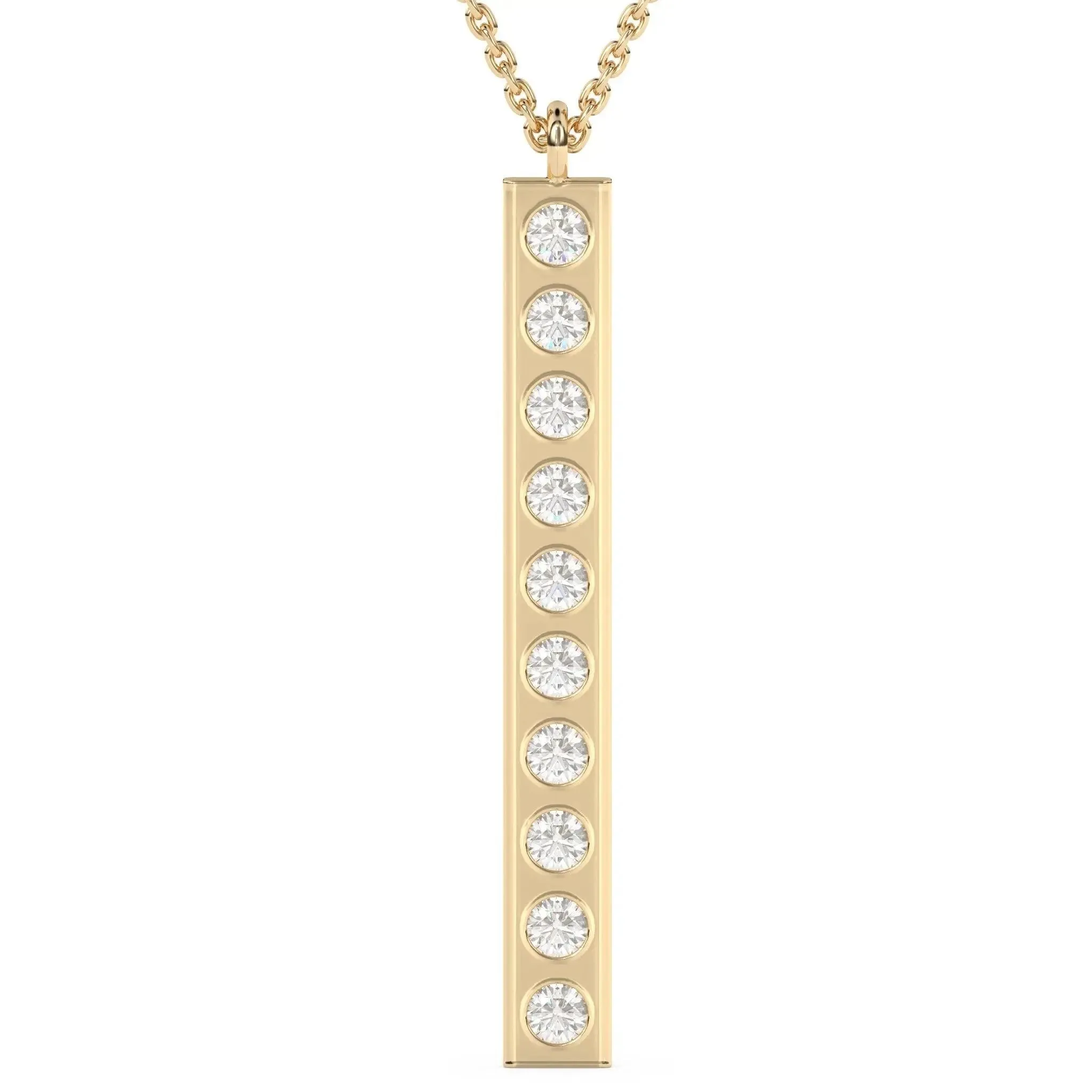 Diamond Gold Bar Pendant