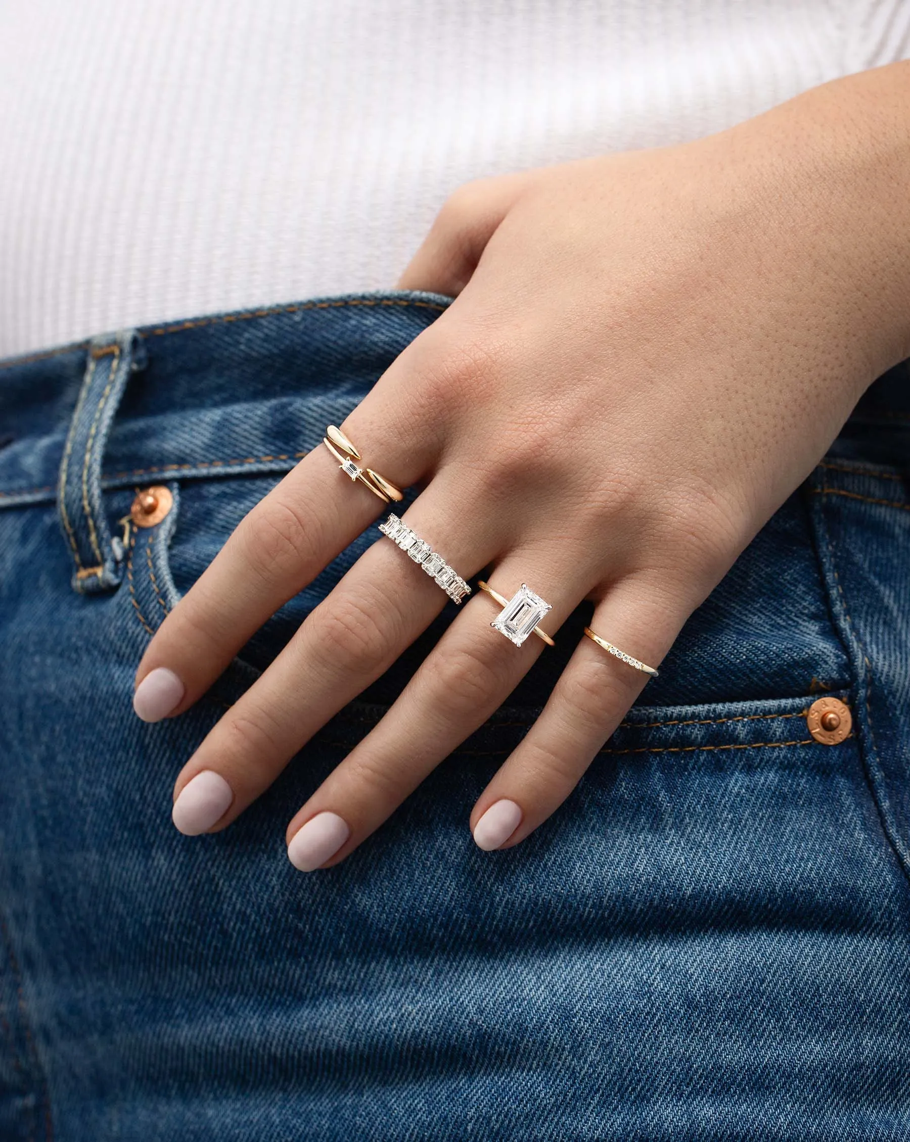 Diamond Row Stackable Ring