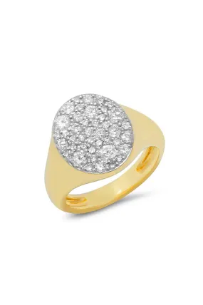 Diamond Signet Pinky Ring