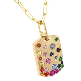 DILAMANI  - Confetti Dog Tag Paperclip Necklace