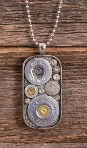 Dog Tag Shell Case Necklace