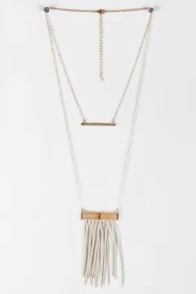 Double Layer Fringe Bar Necklace