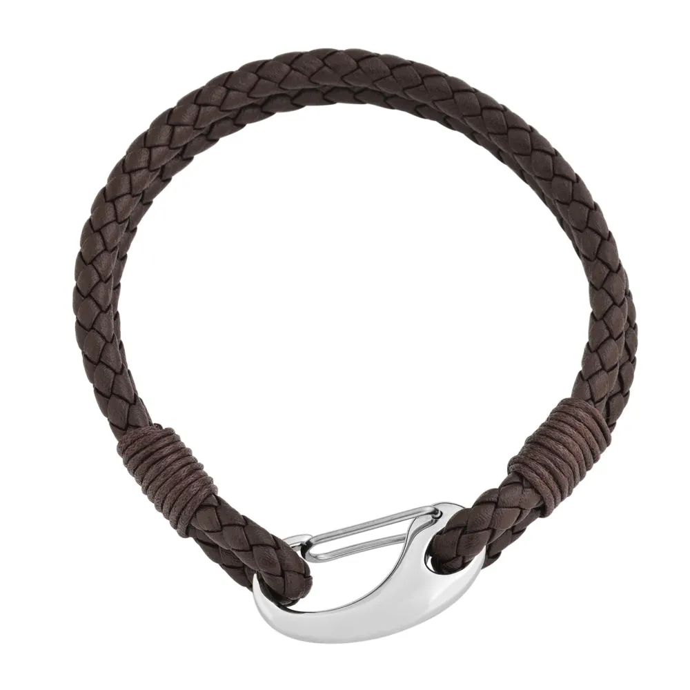 Dual Layered Braided Leather Bracelet