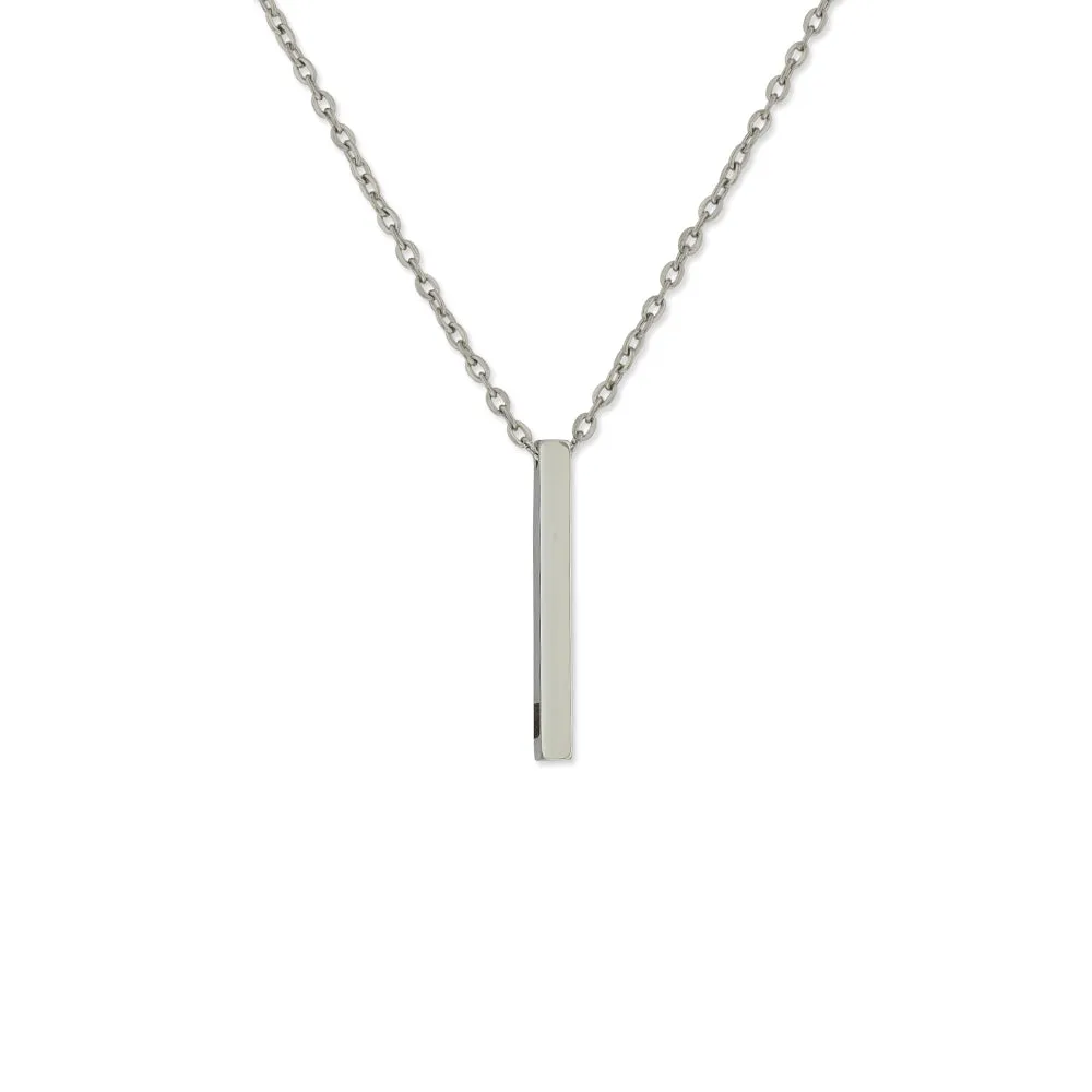 Engraved 3d Vertical Bar Necklace KCL 14