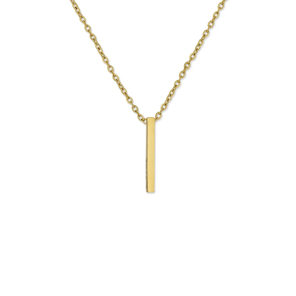 Engraved 3d Vertical Bar Necklace KCL 14