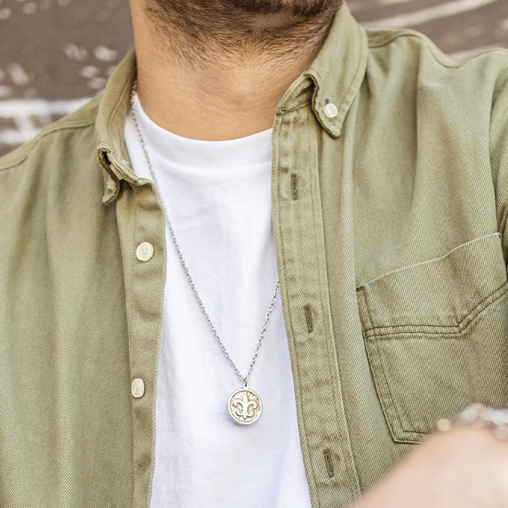 Fleur-De-Lis Necklace (Silver-Plated)