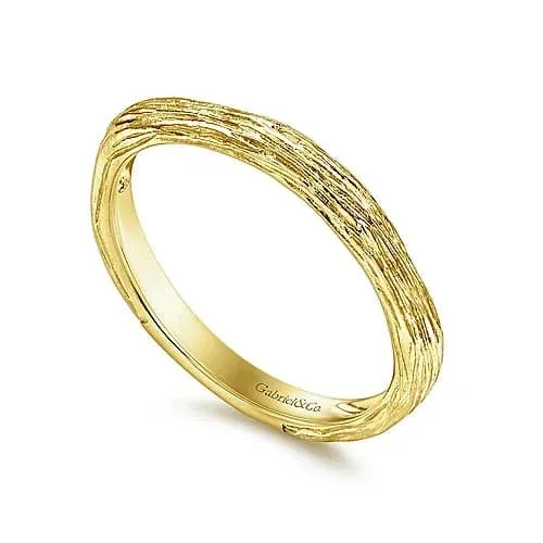 Gabriel & Co. Yellow Gold Brushed Textured Stackable Ring