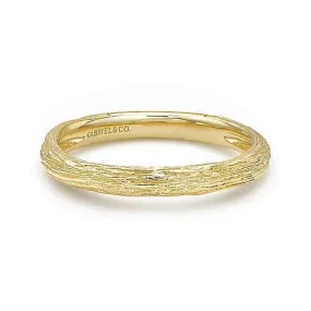 Gabriel & Co. Yellow Gold Brushed Textured Stackable Ring