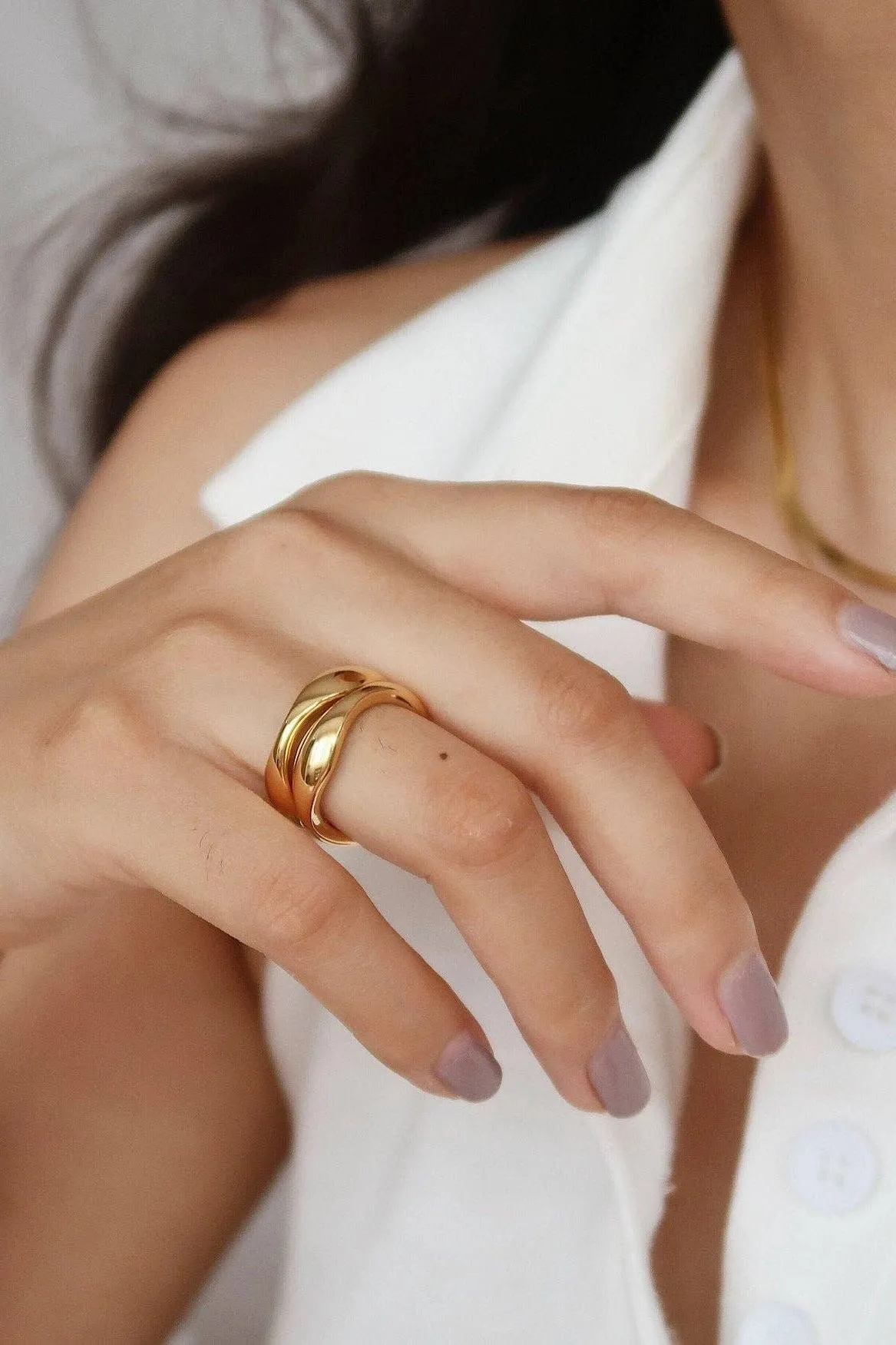 Gold Wavy Ring