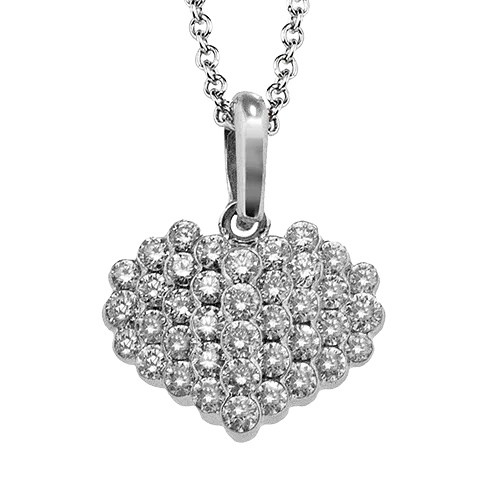 Heart Pendant Necklace in 18k Gold with Diamonds