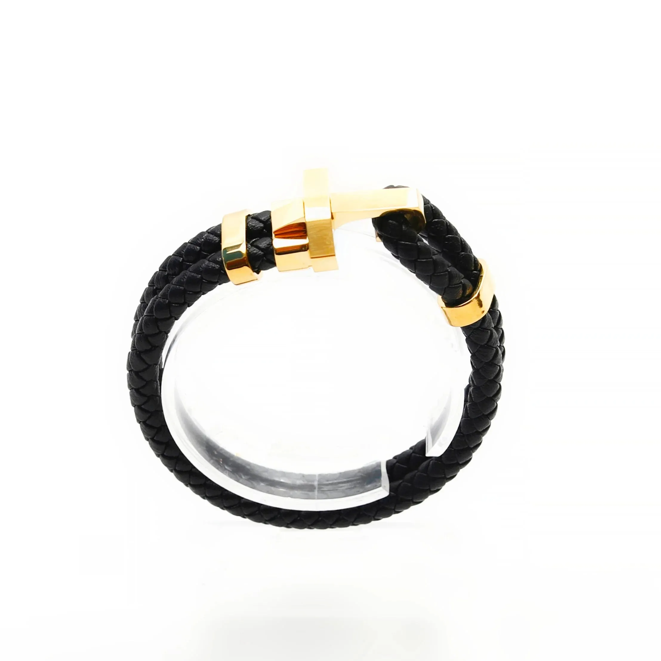 Idris Stainless Steel & Braided Cowhide Rope Bracelet